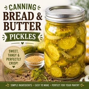 Make your own sweet, tangy, and crisp bread and butter pickles at home. This easy canning recipe is a delicious way to use fresh garden cucumbers and stock your pantry with something your family will love all year long.