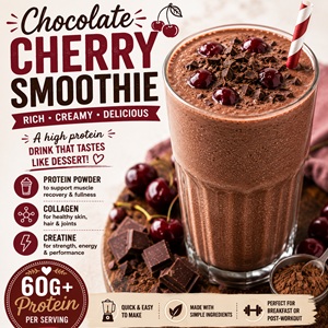 Chocolate Cherry Smoothie with 60G+ Protein