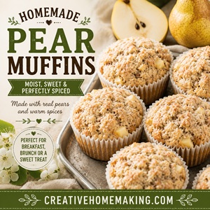 Easy Pear Muffins with Fresh Pears