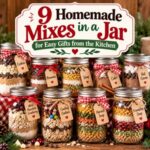 Make your holiday gift giving easier with these 9 mixes in a jar! From Chocolate Chip Cookie Mix and Cowboy Cookies to Seven Bean Soup, Harvest Soup, Friendship Soup, Apple Cider, and Hot Cocoa, these homemade gifts are simple to make and beautiful to give. Great gifts from the kitchen for everyone on your Christmas list.