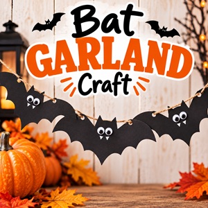 Turn black paper into a spooky-cute bat garland for Halloween! These simple paper bats are easy to cut out and string together, making a fun homemade decoration for a Halloween party, classroom, mantel, or kids' room.