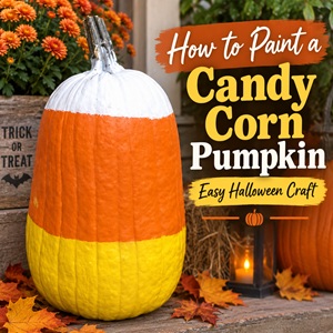 How to Paint a Candy Corn Pumpkin for Halloween