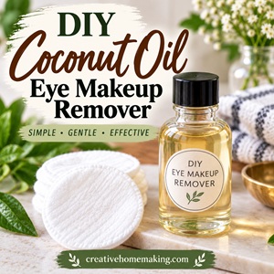 Skip the store-bought makeup remover and make this easy homemade version instead! A simple DIY beauty recipe that's perfect for from scratch living, natural homemade routines, and simple homemade living.