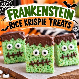 These fun Frankenstein Rice Krispie treats are perfect for a Halloween party or school celebration! If you're planning a Halloween spread, check out more Creative Homemaking favorites like Spider Deviled Eggs, Pumpkin Patch Dirt Cups, Halloween Taco Dip, Eyeball Meatball Spaghetti, and Mummy Juice Boxes.
