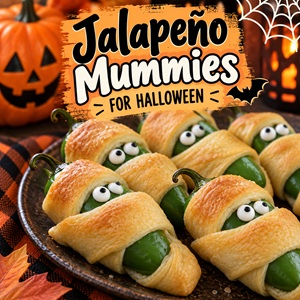 These spooky Halloween jalapeño mummies are a fun appetizer for Halloween parties and fall gatherings. A festive twist on jalapeño poppers that’s easy to make and always gets attention.