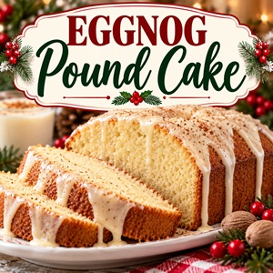 Easy Eggnog Pound Cake with Eggnog Glaze