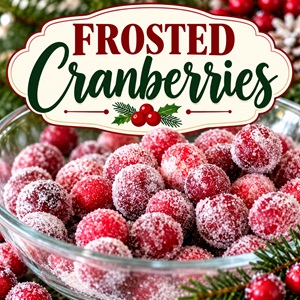 These frosted cranberries are a beautiful addition to your Christmas celebrations! Fresh cranberries coated in sparkling sugar look like little snow-covered berries, making them perfect for holiday dessert trays, Christmas parties, and festive food displays. Use them to decorate cakes, garnish holiday drinks, or add a colorful touch to your Christmas table. Save this easy frosted cranberries recipe for your holiday baking!