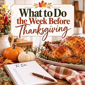 Hosting Thanksgiving dinner? Get a head start with this simple Thanksgiving prep checklist! Find out what to do the week before Thanksgiving, from planning your menu and grocery shopping to preparing make-ahead dishes and getting your home ready for guests. Make holiday hosting easier with this practical timeline and helpful Thanksgiving recipes.