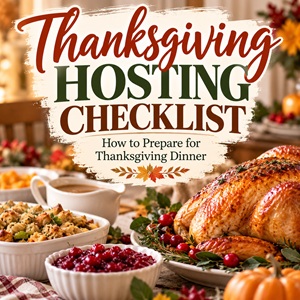 Hosting Thanksgiving dinner this year? This simple Thanksgiving hosting checklist will help you plan your menu, prepare your home, and get everything ready before the big day. Follow the easy Thanksgiving prep timeline to stay organized and enjoy a less stressful holiday with family and friends.